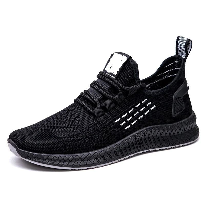 

men designer sneakers 2022 flying woven casual black shoes air cushion bottom shoes comfortable men's sports shoes, 3 colors