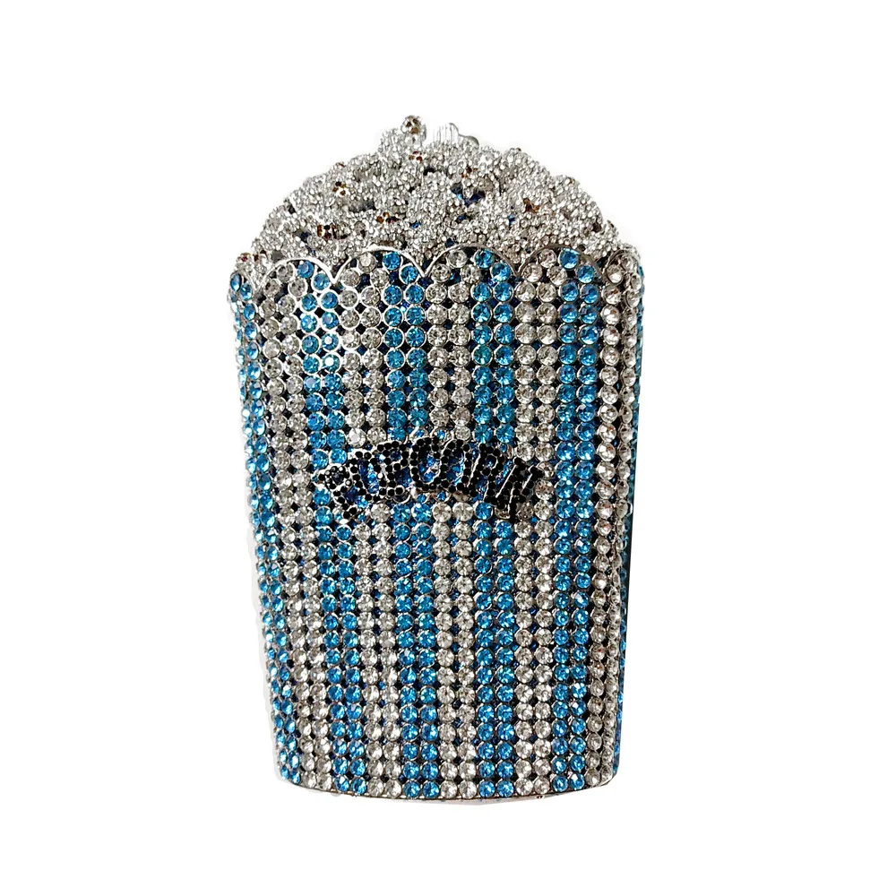 

Chi Belle luxury bling rhinestone clutch popcorn shaped purse shining diamond handbag crystal women clutch purse, As pictures