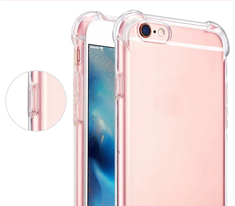 

For iphone se 2 2020 shock absorption corner bumper crystal clear soft tpu phone cover case for iPhone 7/8