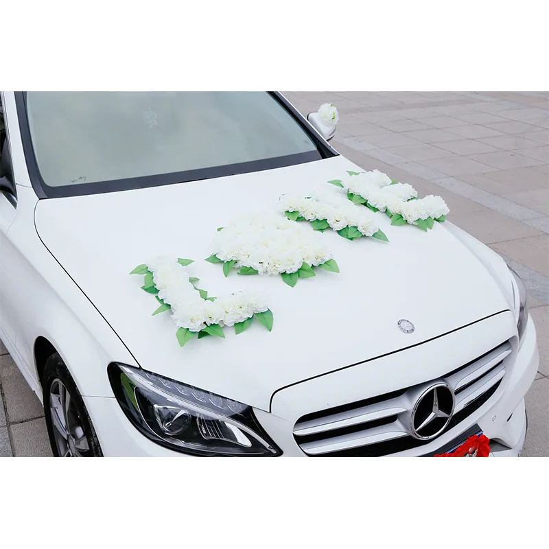 L06258 Artificial Rose Flower White Love Letter Flower Car Decor Wedding Car  Team Wedding Car Decoration - Buy Flower Car Decor Wedding,Wedding Car  Decoration,Car Flower Product on 