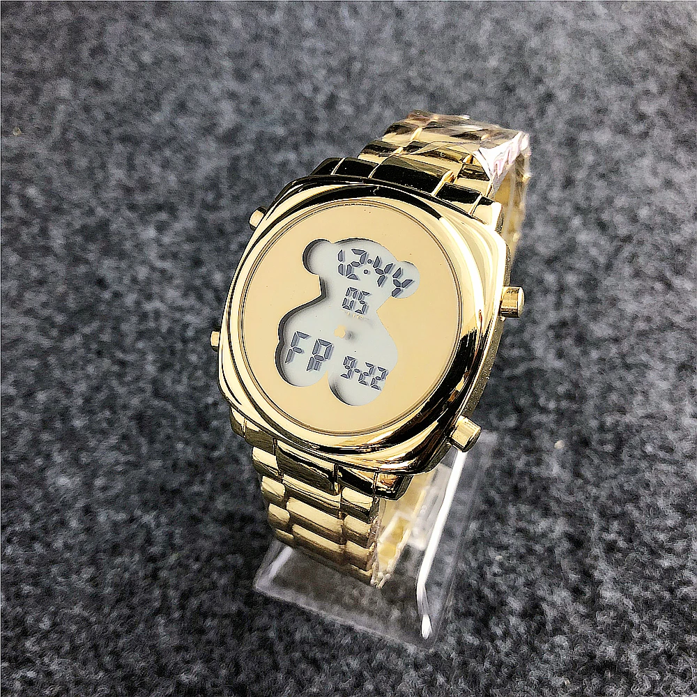 

wristwatches strap digital watches for men original branded watches women wrist luxury lady bear style watch alloy wrist, Customized colors