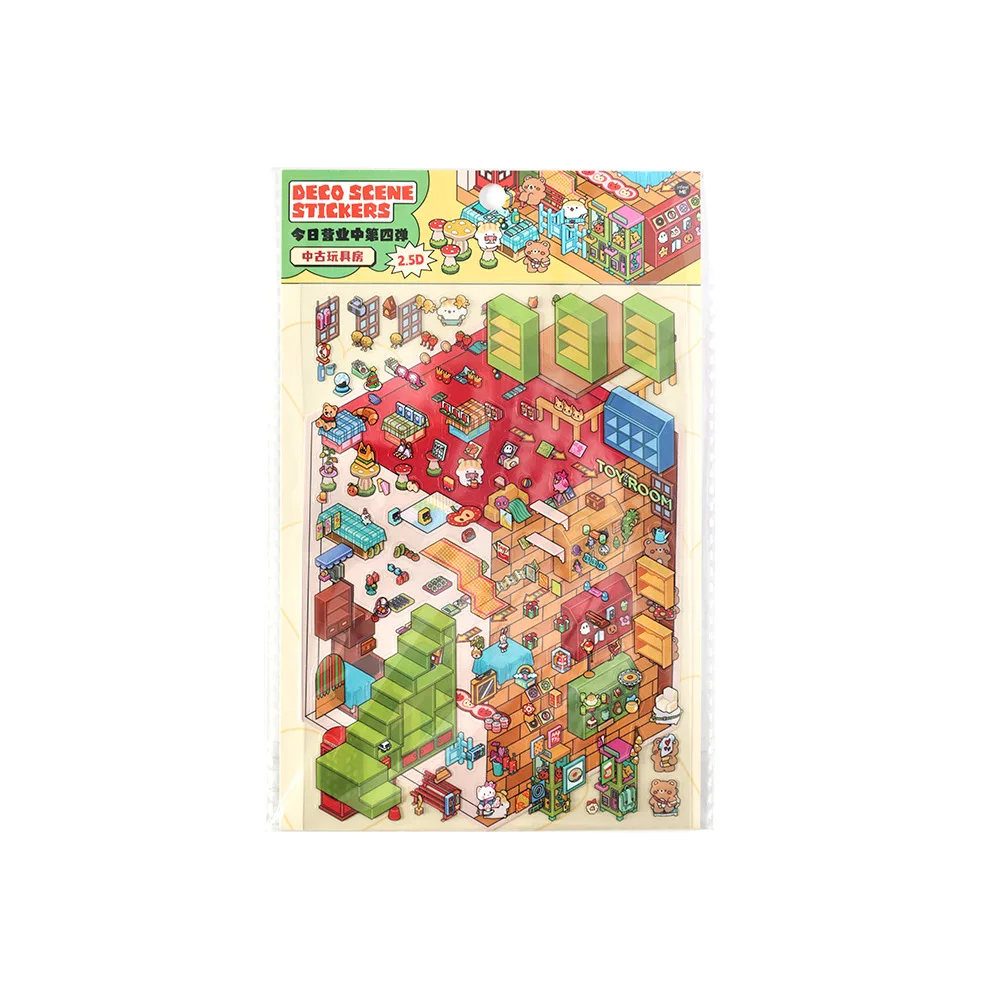3 Sheets Per Pack of Stickers Today's Business in the Fourth Series of Landscape Handbook Decorative Stickers 4 Models
