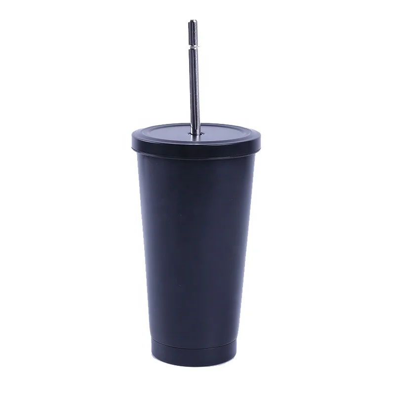 

YIDING Matte Black 16oz Tumbler with Straw Flip Lid,Travel Mug Vacuum Insulated Coffee Beer Cup Stainless Steel Water Bottle, As is or customized