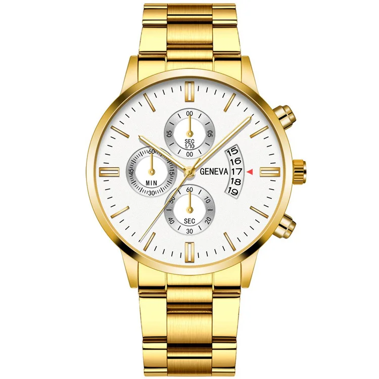 

Wholesale Watches Four Roman Strap Calendar Steel Strap Men Watches Luxury Watch Men, Picture