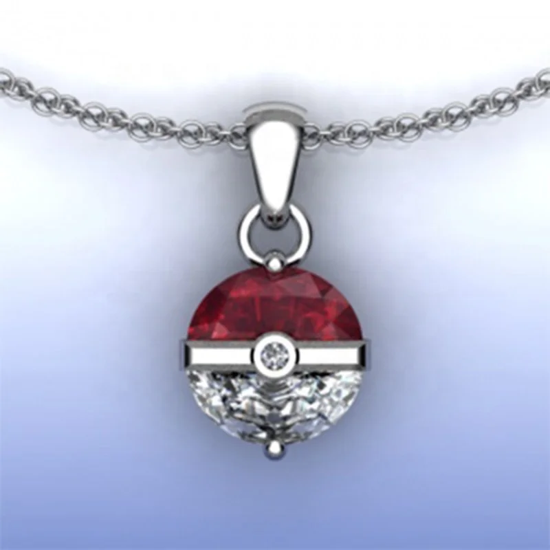 

Fashion Creative Cartoon Clavicle Chain Jewelry Red and White Elf Ball Necklace For Women Feature Charm Gift All Seasons, Picture shows