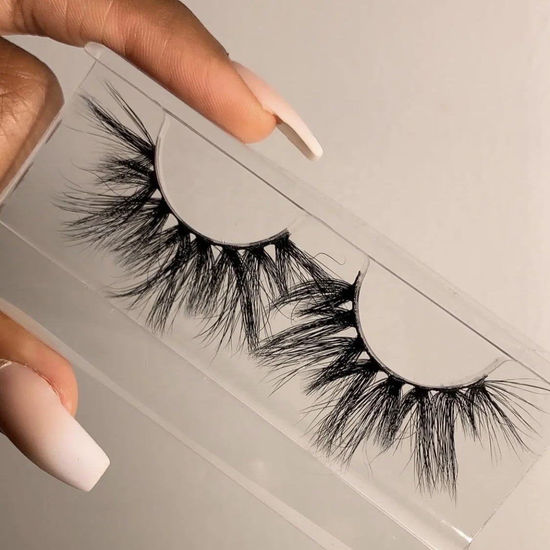 

Wholesale Custom Eyelash Packaging 3d Mink Human Hair Lashes, Black