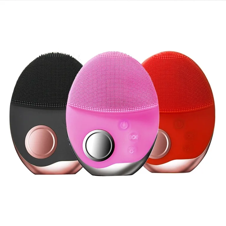 

Photon Facial Washing Brush Waterproof Blackhead Removal Acne Pore Cleanser Silicone Face Cleansing Brush, Pink, red, black
