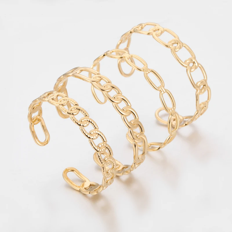 

JB043 14K gold plated stainless steel bangle women adjustable Circle Bracelet