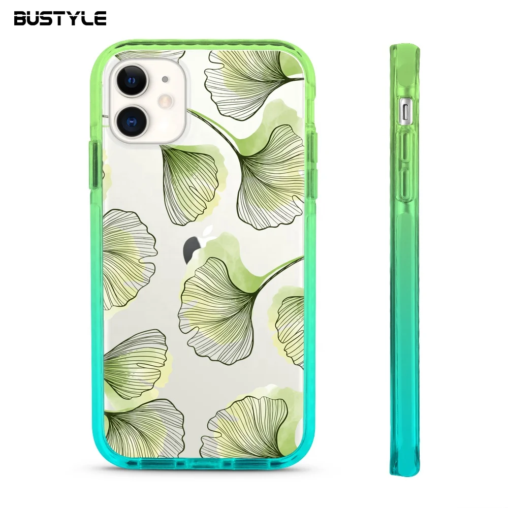

UV Print Custom Design TPU+TPE mobile phone case for iPhone 11 shockproof protective cell phone cover for iphone x xs xr 7 8, Green-yellow