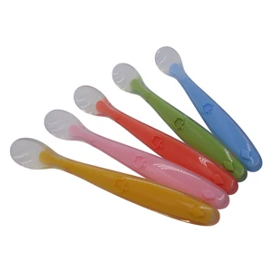 Image of Benhaida High Quality Gum Friendly 5 PCS BPA Free Soft Tip Feeding Silicone Baby Spoons