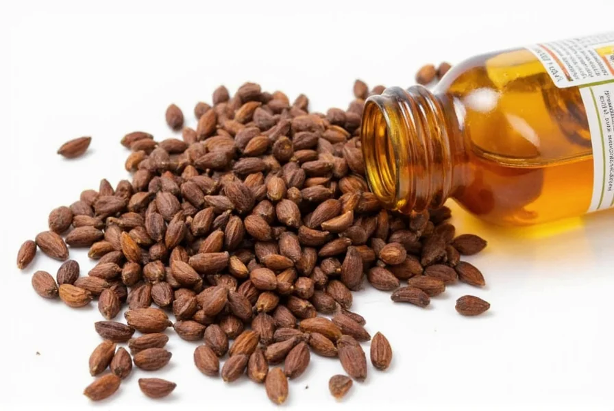Clove oil bottles displayed in grocery store spice section
