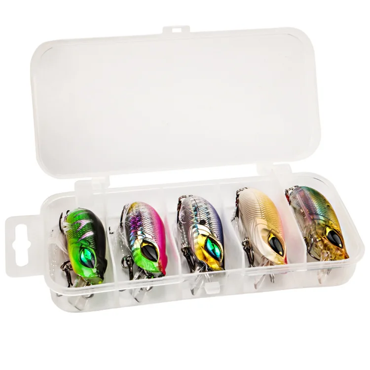 

New 5pcs Mini 6cm 8.4g Fishing Lure Set Kit With Box Hard Baits Wobblers Lures Sinking Carp Fishing Tackle Artificial, 5 colors