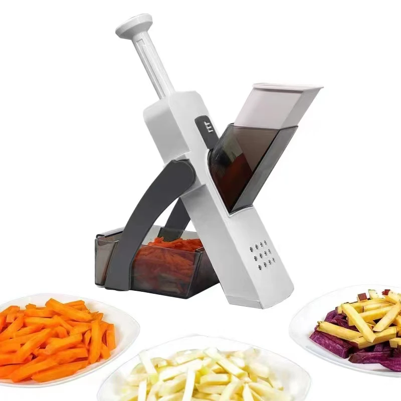 

Adjustable Mandoline Slicer Safe Vegetable Slicer by ONCE FOR ALL Food Chopper Vegetable Cutter Quick Dicer Fruit French Fry, Multicolor