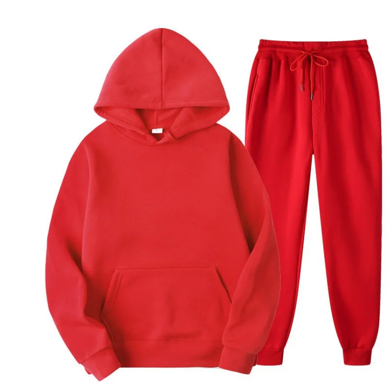 

Custom Logo Casual Solid Men's Sweatsuit Men's Hoodie Jogger Sets