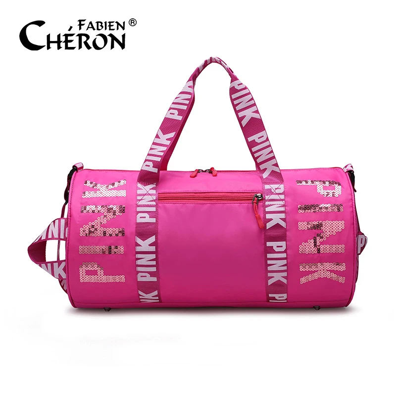 

Fashion Pink Travel Duffel Bag Shoulder Weekender Overnight Bag Sports Tote Best Gym Bag for Women Men