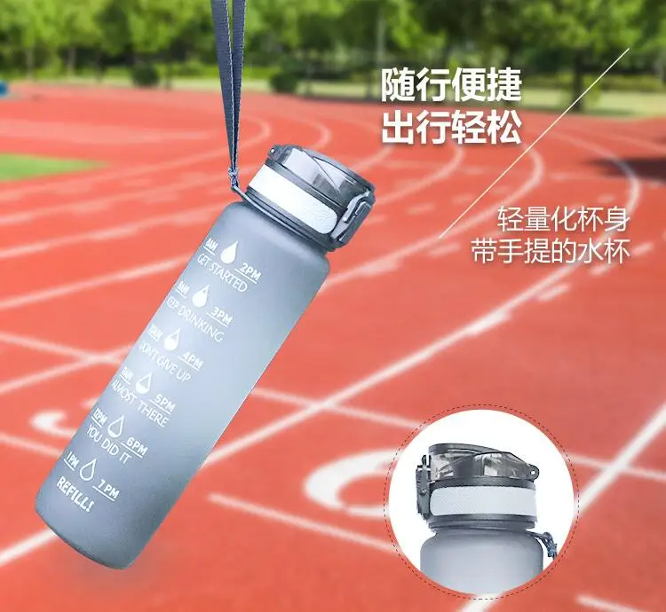 

32oz Fitness Workout Tritan Water Bottle with Motivational time marker