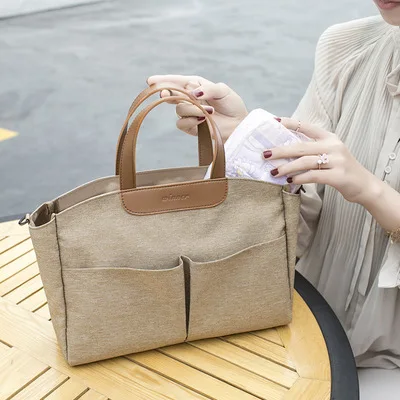 

Custom Logo Fashion Multifunction Handbag Large Capacity Easy Storage Bag Waterproof BABY Bag Tote Cosmetic Bag with 8 Pockets