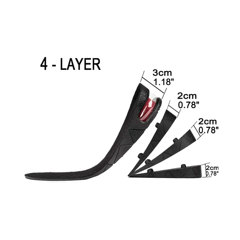 

Two Layers 5cm custom Height Increase Insole, Blue, black,purple, pink, leopard