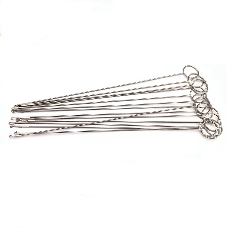 

Metal Loop Turner Hook With Latch Turning Fabric Tubes Strap Belt Strips Sewing Tool 16.5cm