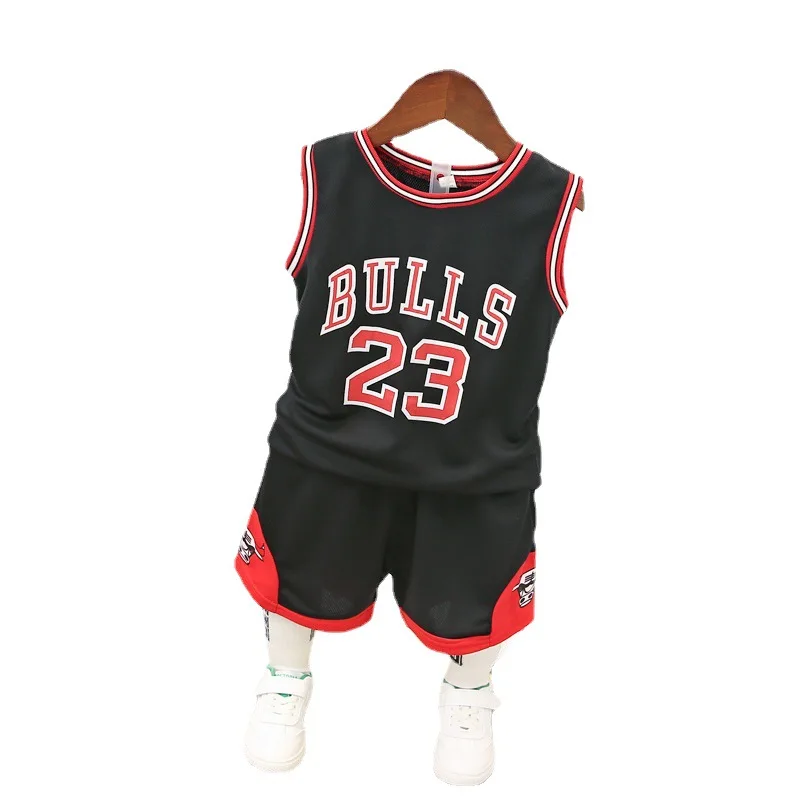 

Toddler Boy Summer Outfit Clothes Baby Girl Tracksuit 2pcs Set Kids Boys Girls Sports Clothes Children's Basketball Set, White, red, black
