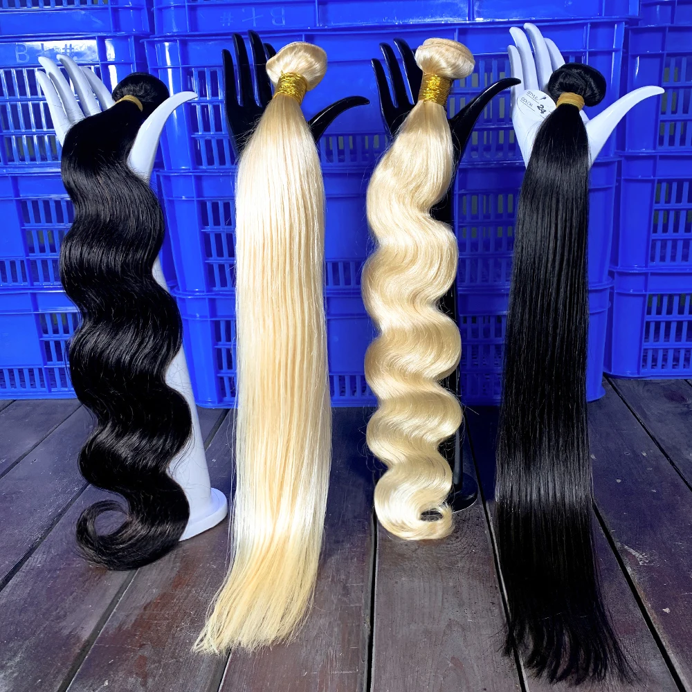 

20% OFF Free Sample 100% Remy Human Hair Extensions Wholesale Supplier Cuticle Aligned Straight/Body Hair No Tangle No Shedding, Natural color #1b