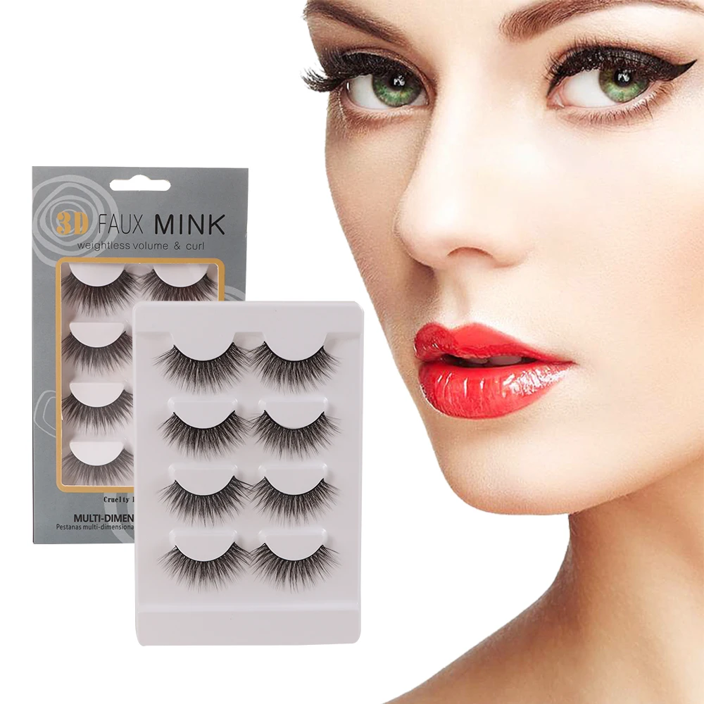 

Faux Mink Eyelash 3D 5D False Eyelashes Extension Cosmetic Silk variety Lashes, Black color