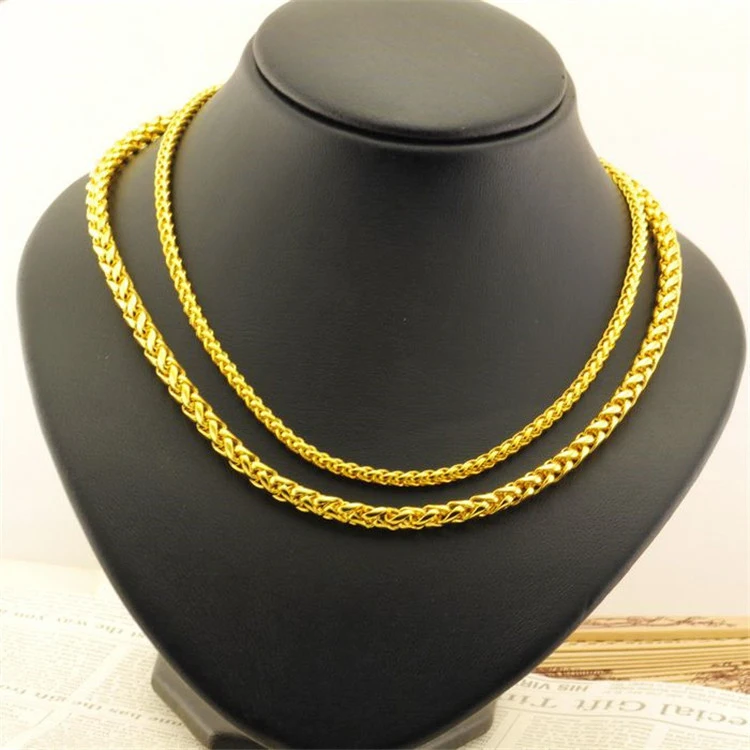 

Gold Plated Necklace Men'S And Women'S Horse Whip Boss Chain Gold Plated Chain