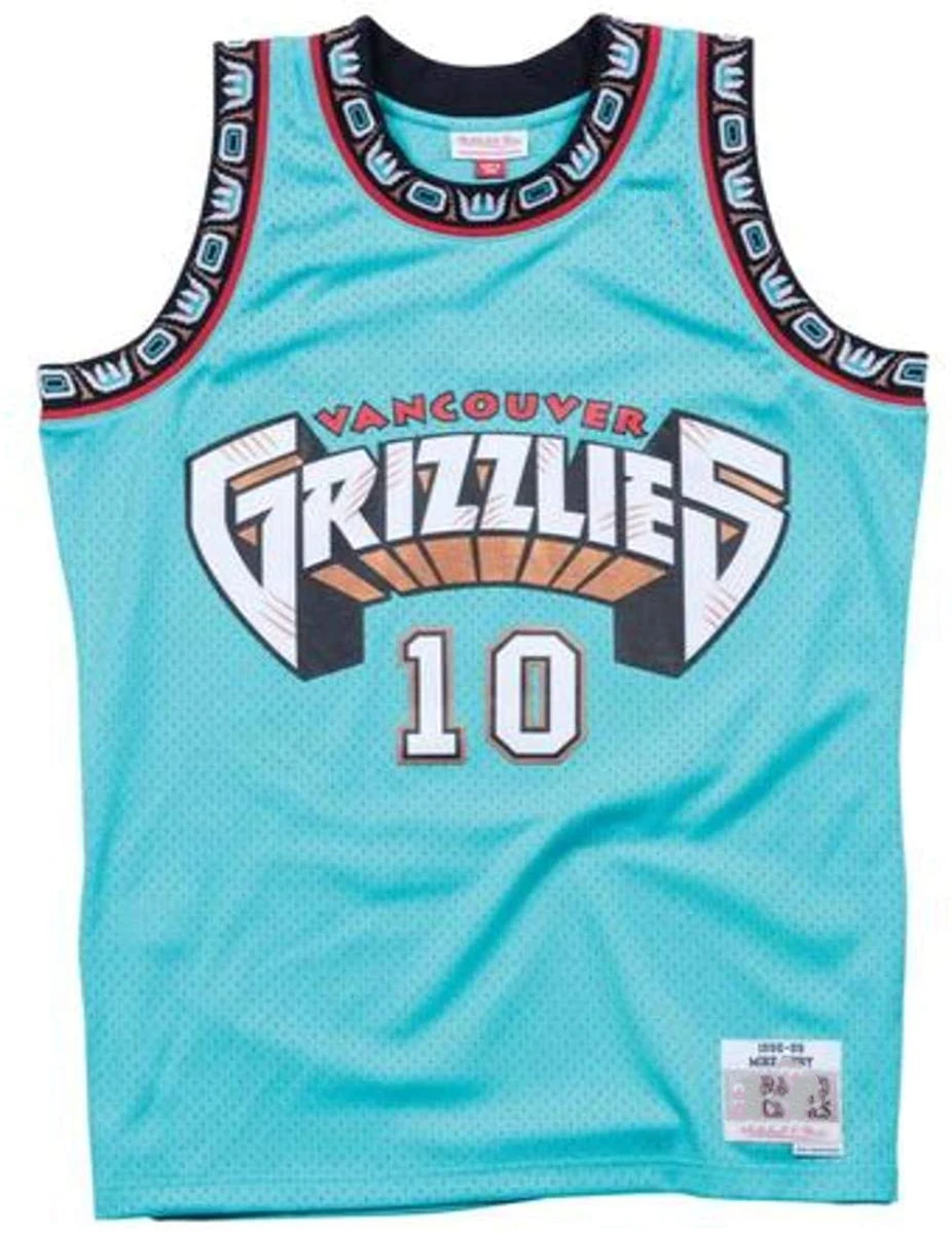 

Men's Memphis City Basketball Jerseys Vancouver Grizzlies Mike Bibby 1998 Road Swingmen retro wear