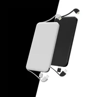 

High quality portable power bank 5000mah with built-in micro cable and for phone Cable Portable Slim Powerbank