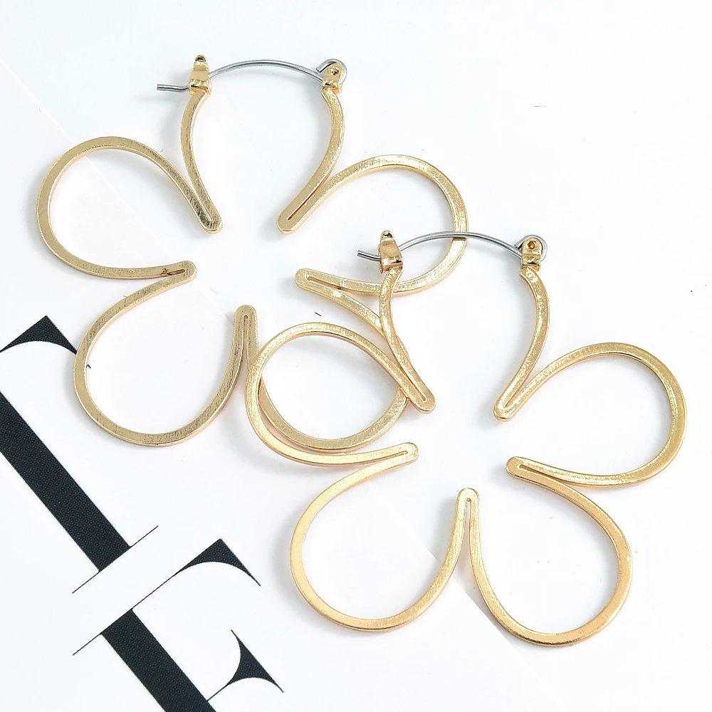 

Veijer Fashion gold plated jewelry earrings for women 2020 jewelry Gold Women Flower Hoop Earring