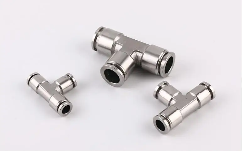Stainless Steel Pneumatic Hose Tube T Tee Push to Connect Fittings 4mm to 14 mm
