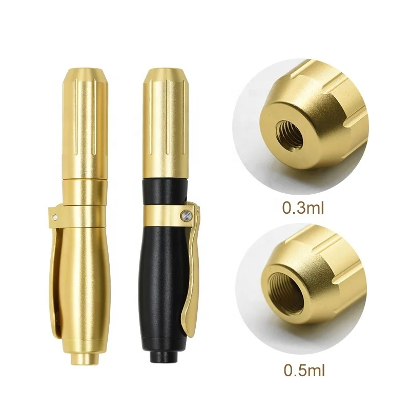 

24k Gold Needle Free Meso Injection Hyaluronic Pen for 3ml and 5ml Ampoule, Black, gold, other