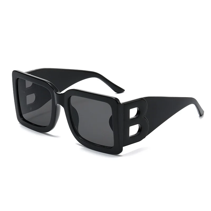 

2022 New designer trendy big frame oversize square metal B letter designer sunglasses for unisex uv400 custom logo