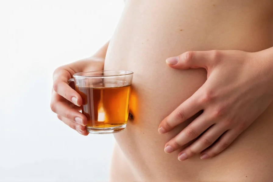 Pregnant woman safely preparing fresh ginger tea with peeled ginger root and teapot