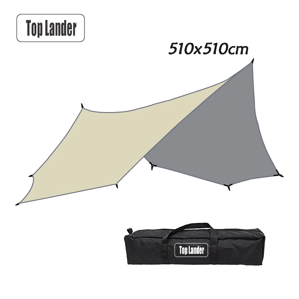 

Top Lander 510X510cm Extra Large Ripstop Waterproof Camping Flysheet Sun Shade, Beige,green,white,black