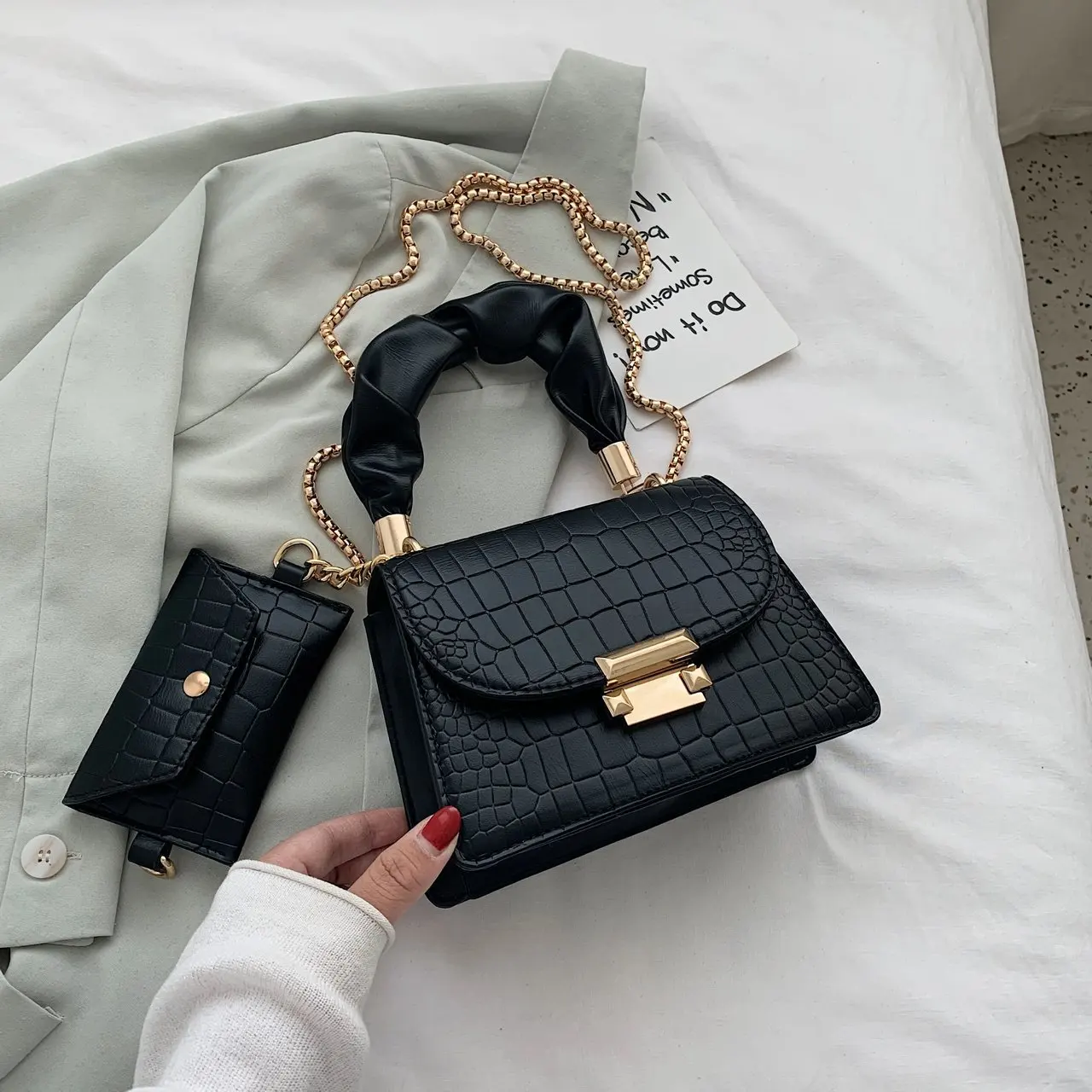 

Mini PU Leather Shoulder Messenger Bags Hand bags 2020 Ladies Fashion Chain Design Handbags Female Crossbody Bag For Women
