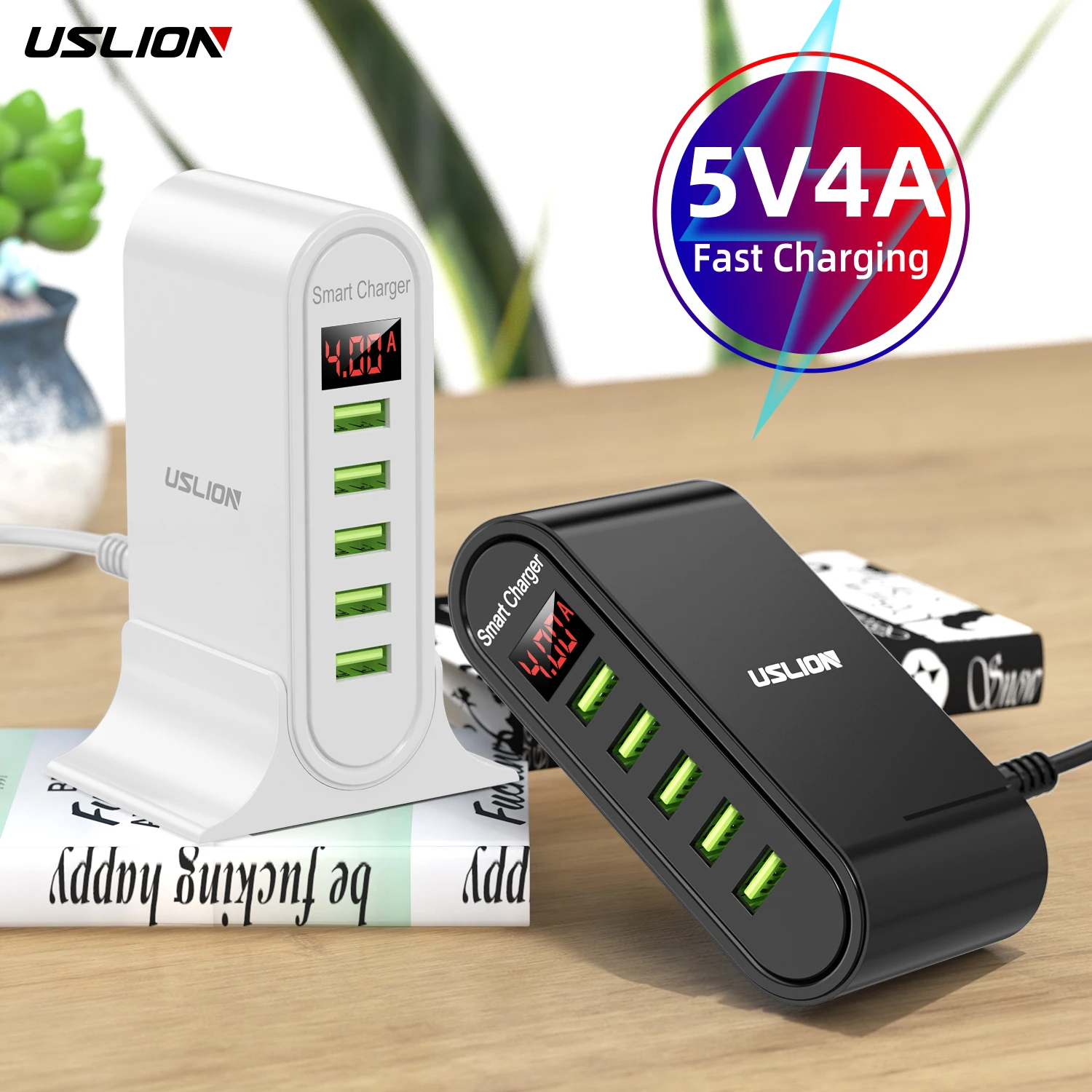 

Free Shipping USLION Adapter Charger QC 3.0 Fast Charging for iPhone Mobile Phone Wall Charger EU Plug Adapter, Black/white