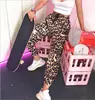P1674 Winter autumn spring plain color women girls sexy leopard printing women's loose casual long pants