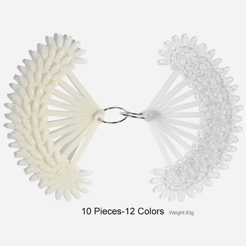 

Color Card False Nail Tips Fan Transparent White Fake Nail Tips Nail Art Practice Display Design Tools