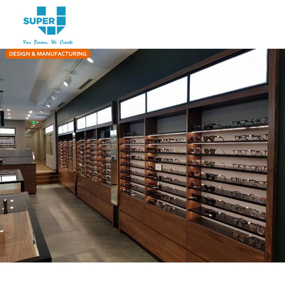 Latest Style Led Wall Mounted Optical Display Eyewear Floor