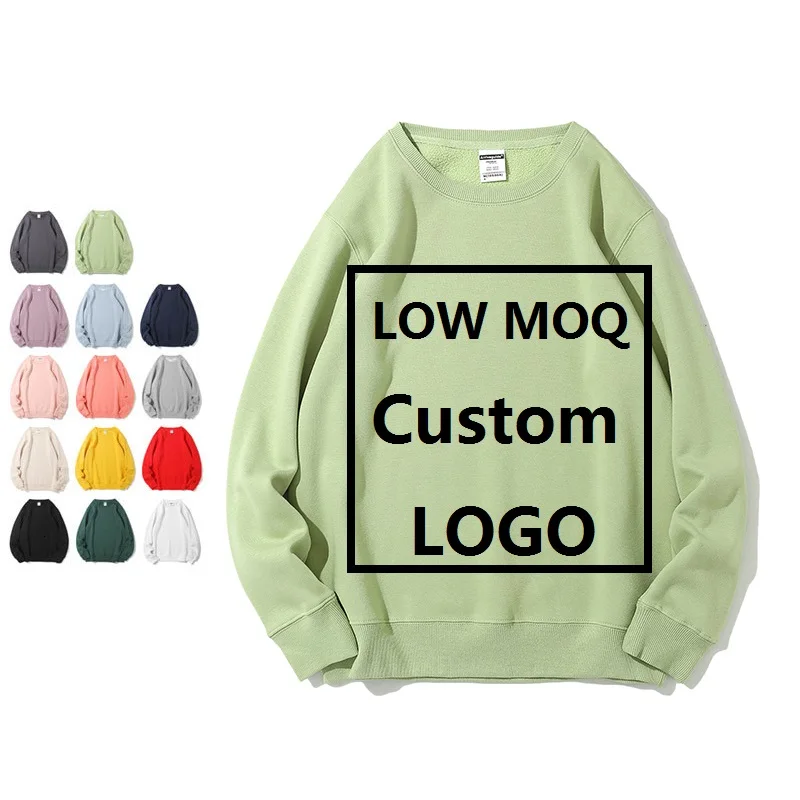 

Low MOQ Custom 14 Colors Crew Neck Blank Sweatshirts 350 Grams Long Sleeve Polar Fleece Sweatshirt Men