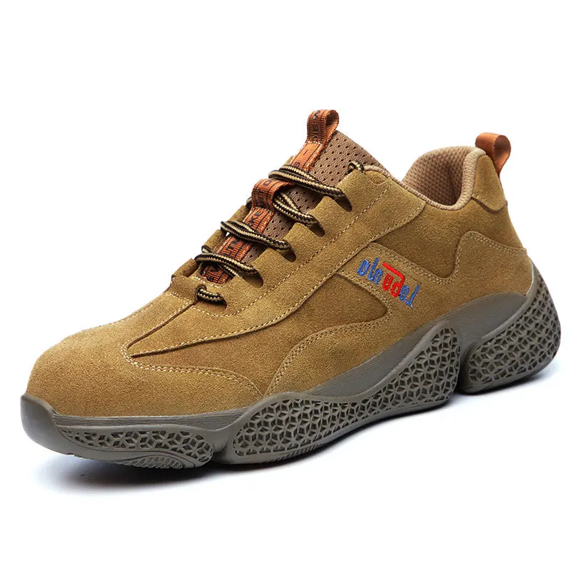 

Genuine Leather Steel Toe Shoes for Men Breathable and Lightweight Safety Construction Work Sneaker