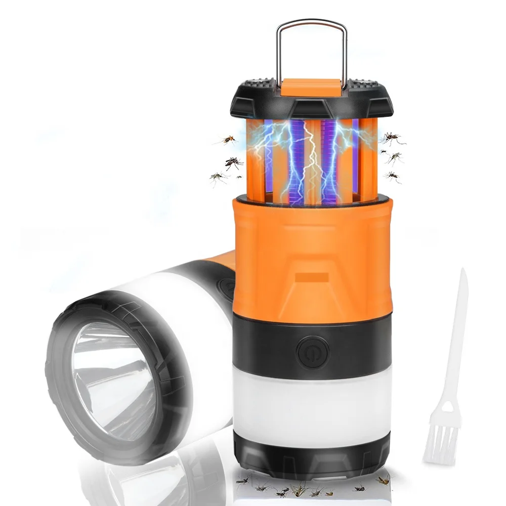 

Rechargeable 3-IN-1 LED Camping Lantern Bug Zapper 5 Modes Tent Light Waterproof UV Lamp Mosquito Killer Lamp For Hiking