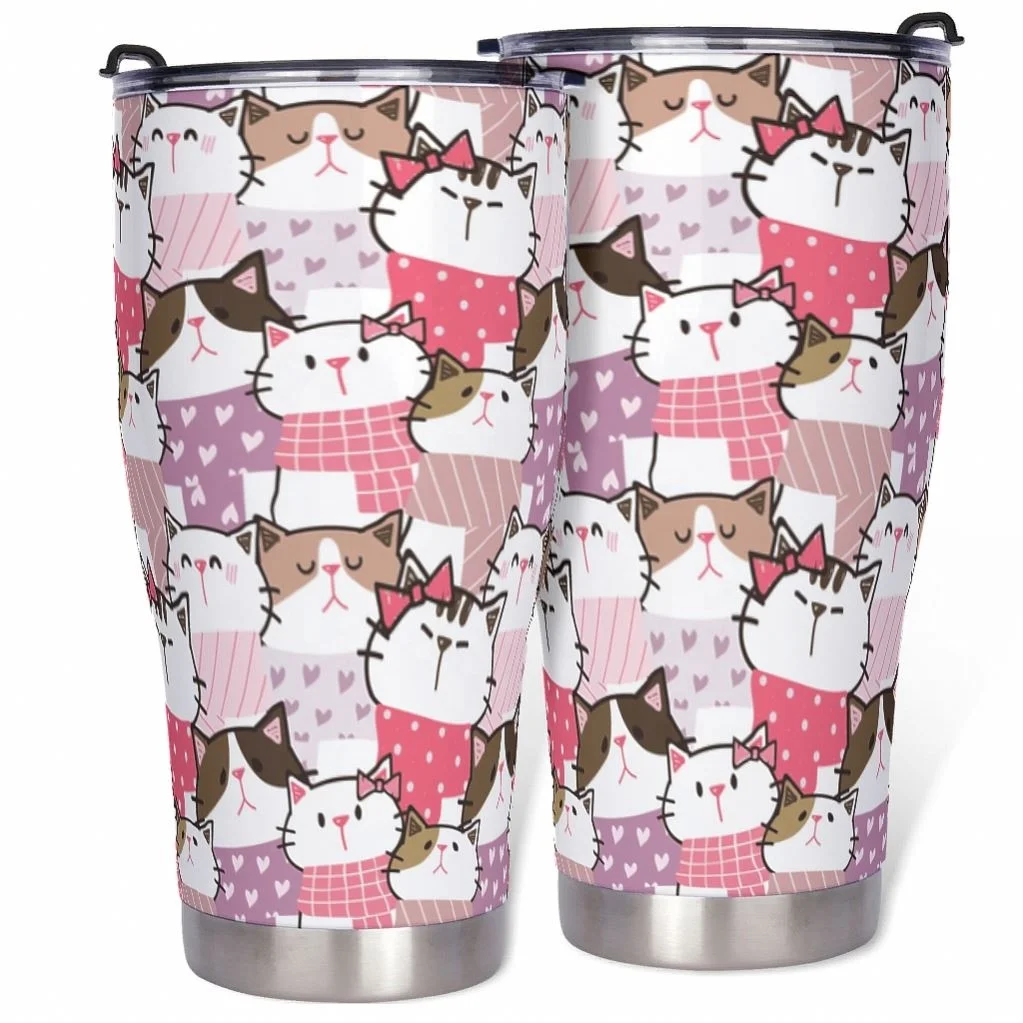 

2021 Souvenir Stores Minimalist Wholesale Ceramic Cups Pink Cats Car Cup With Logo