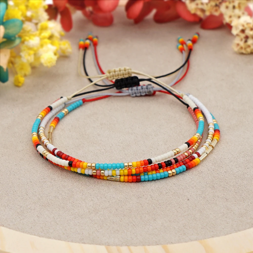

Go2boho Bohemian Colorful Beaded Bracelet Set Women Pulsera Fashion Jewelry Boho Handmade String Miyuki Seed Beads Bracelets