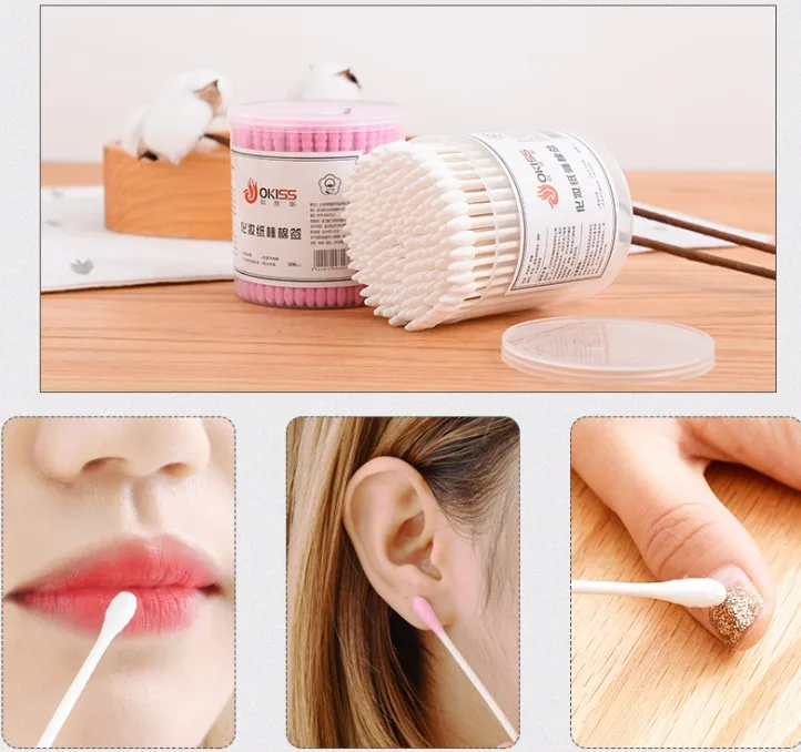 200pcs一次性竹棉棉签竹签软棉芽耳拭子清洁工具 - buy bamboo stick