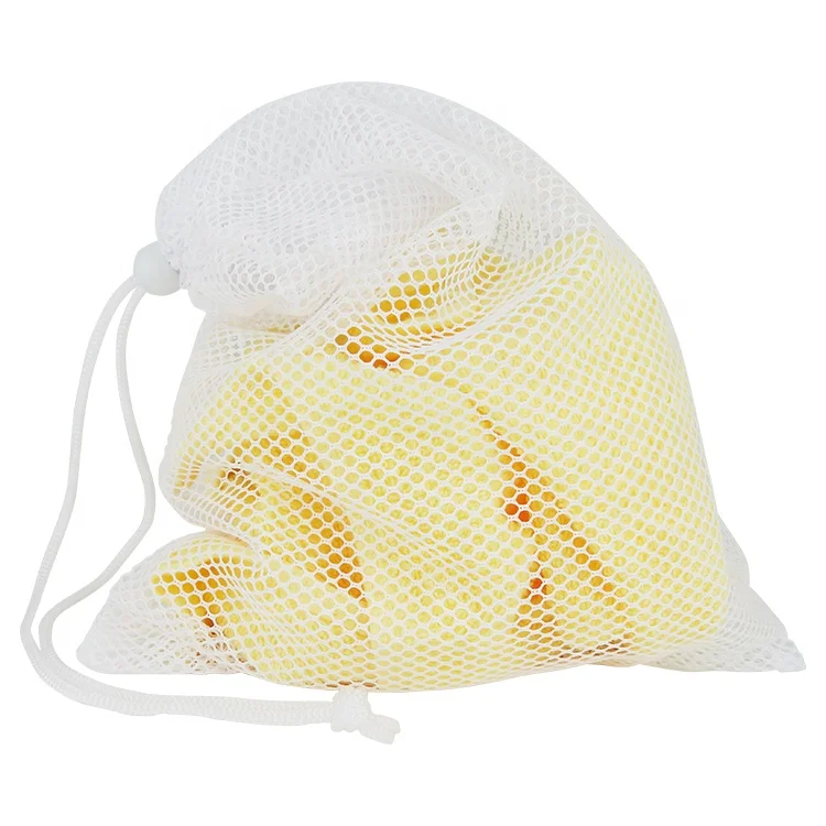 

OEM/ODM ECO friendly white reusable drawstring mesh net laundry wash bags custom logo