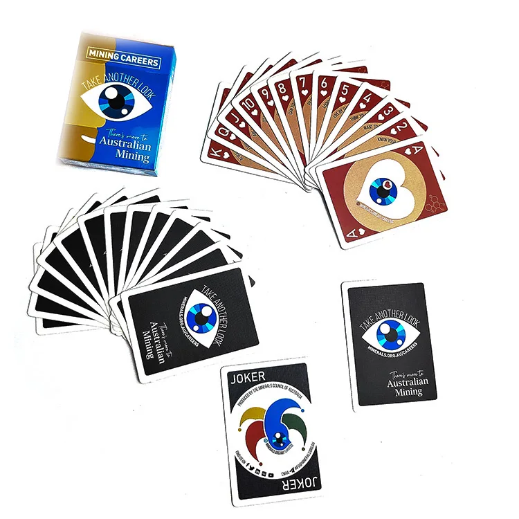 

High quality Custom 310 gsm Germany import black core playing cards custom logo OEM poker