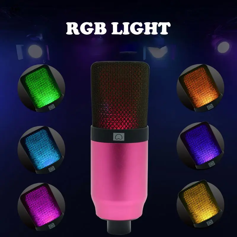 

OEM Factory RGB USB Computer podcast gaming microphone Studio Record mike Condenser broadcast Streaming Recording