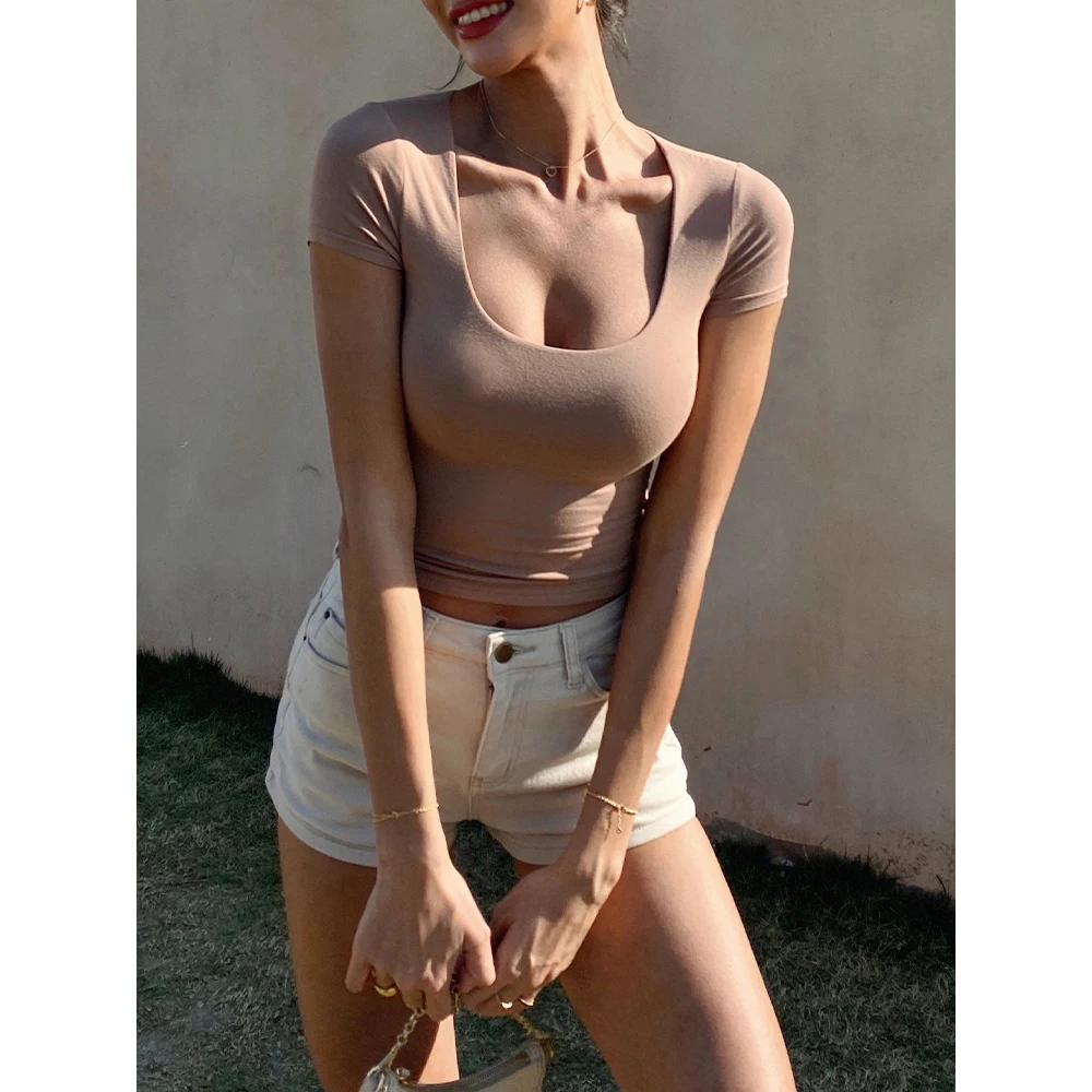 

Wholesale custom t-shirt women summer crop tops t-shirts women sexy, Picture shows